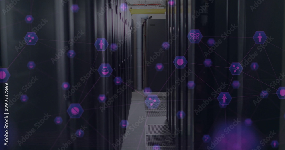 Poster image of network of connections over computer servers