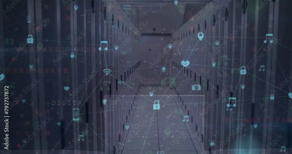 Poster image of network of connections over computer servers
