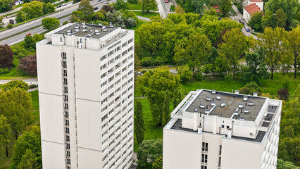 Warszawa, panorama miasta z lotu ptaka