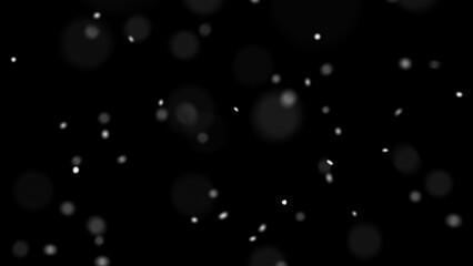 Snow falling down on black background overlay