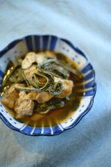 Some of these simple boiled Fiddlehead Fern Fiddlehead is great.
