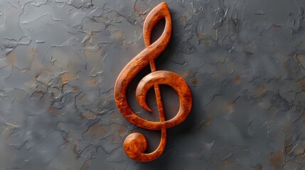 A stylish music note icon on a solid gray background