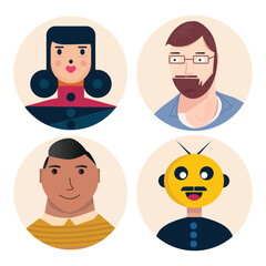 Cartoon Character, emogi Character, Male Cartoon, Female Cartoon Design