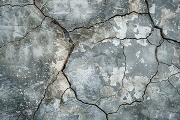 Close-Up of Cracked Concrete Texture - Marks of Time and Use - Generative AI - 792743418
