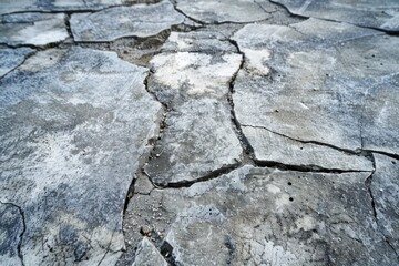 Close-Up of Cracked Concrete Texture - Marks of Time and Use - Generative AI - 792743431