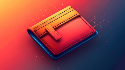 A stylish wallet icon with a money bill sticking out