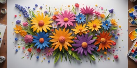 3d flowers painting on canvas