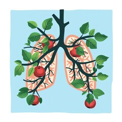 The Breath of Nature: Apple Tree Branches as Human Lungs - Generative AI Art - 792744209