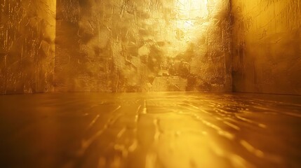 Gold texture background. Golden shiny wall surface with gradient reflection - obrazy, fototapety, plakaty