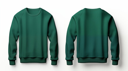 Dark green sweatshirt Crew Neck hangers presentation views Logo placement and branding concept