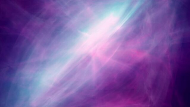 Fractal flame, gas, nebula, smoke or plasma. Looping abstract animation. Soft evolving curves. Background or screen saver. Purple, blue, pink, magenta, white.