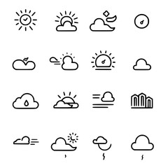 weather icons, sun icon, cloud icon, rain icon, storm icon, moon icon, snow icon, wind icon, temperature icon, cloudy icon, weather, icon, sun, vector, set, cloud, rain, symbol, illustration, storm
