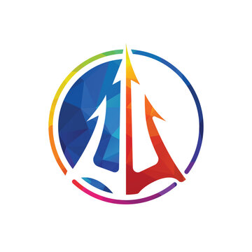 recommend clip art: Trident Neptune god Poseidon Triton king spear logo design.
