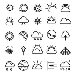 weather icons, sun icon, cloud icon, rain icon, storm icon, moon icon, snow icon, wind icon, temperature icon, cloudy icon, weather, icon, sun, vector, set, cloud, rain, symbol, illustration, storm, m