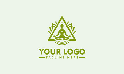 simple Yoga vector logo meditation abstract Woman Spa And Wellness Logo