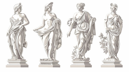 Marble Statues of Venus column branches. Greek ancien