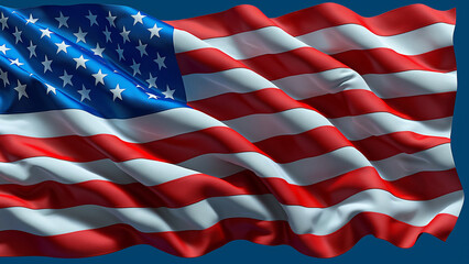 Flag of USA waving in the wind. United States of America Flag. American flag