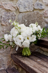 Wedding bouquet with white flowers