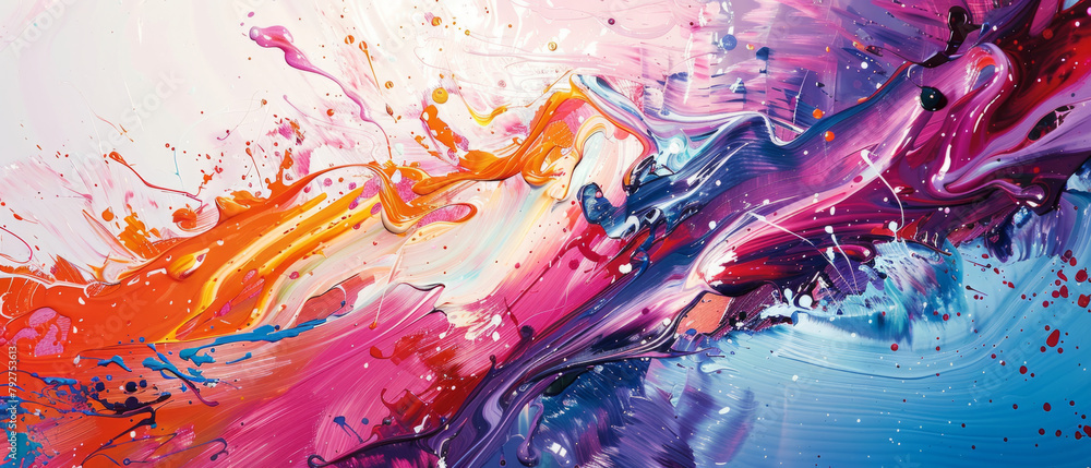 Aufkleber the fusion of technology and creativity in the creation of abstract art by a robot artist.