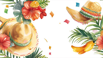 Banner or card for Cinco de Mayo celebration, holiday poster for the Mexican Cinco de Mayo festival