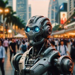 Robot in the crowd