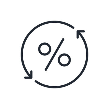 recommend clip art: Percentage editable stroke outline icon isolated on white background flat vector illustration. Pixel perfect. 64 x 64.