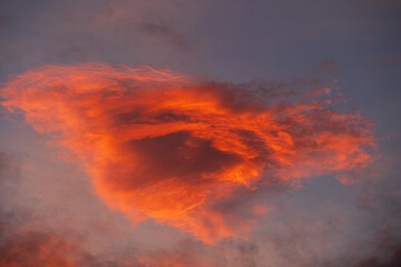 Fire in the sky, red cloud