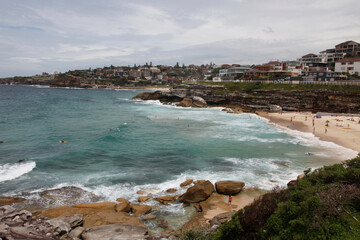 Coastal path from Bondi Beach to Bronte and Congee, Sydney, New South Wales, Australia, Pacific