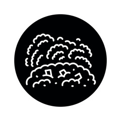 Burning garbage black line icon.Natural element. Pictogram for web page, mobile app, promo