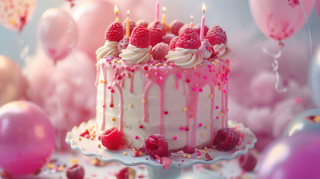 birthday cake with six candles