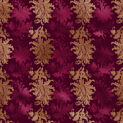 Burgundy and Gold Balloons Digital Paper, Pattern Digital Paper