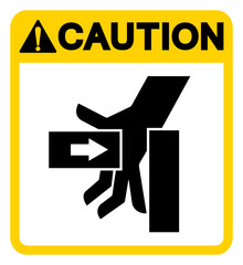 Caution Hand Crush Force From Left Symbol Sign, Vector Illustration, Isolate On White Background Label .EPS10