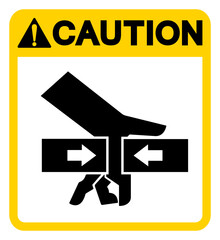 Caution Hand Crush Force From Two Sides Symbol Sign, Vector Illustration, Isolate On White Background Label .EPS10
