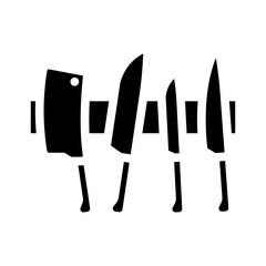 chef knives restaurant equipment glyph icon vector. chef knives restaurant equipment sign. isolated symbol illustration