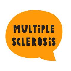 Multiple sclerosis. Flat design. Medical concept. Hand drawn illustration on white background.