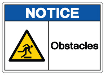 Notice Obstacles Symbol Sign, Vector Illustration, Isolate On White Background Label .EPS10