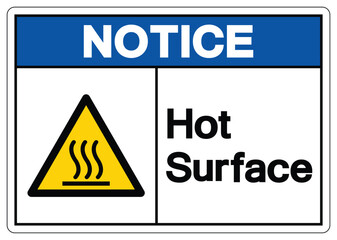 Notice Hot Surface Symbol Sign, Vector Illustration, Isolate On White Background Label .EPS10