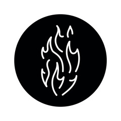 Fire abstraction black line icon.Natural element. Pictogram for web page, mobile app, promo
