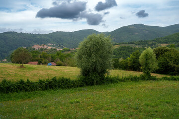Mountain landscape at Foce Carpinelli, Tuscany, Italy. Morning - 792768495