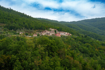 Mountain landscape near Casola in Lunigiana, Tuscany, Italy - 792768687