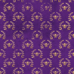 distressed golden bee Wallpaper, Pattern Digital Paper