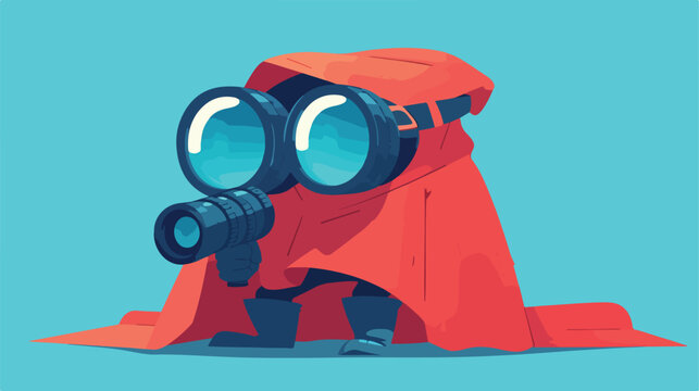 The red cloth with binoculars character. cartoon ma