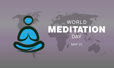 World Meditation Day design with a logo of meditating person. Vector illustration