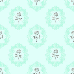 Aqua and Silver Glitter, Pattern Digital Paper