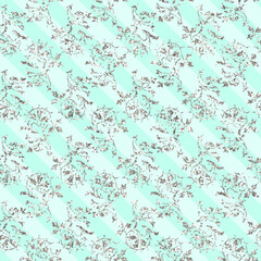 Aqua and Silver Glitter, Pattern Digital Paper