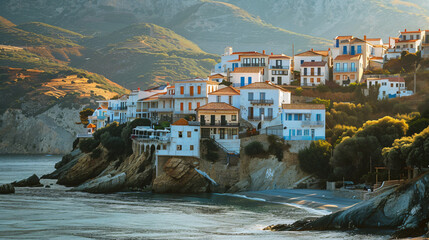 The town of Batsi on the Greek island of Andros.