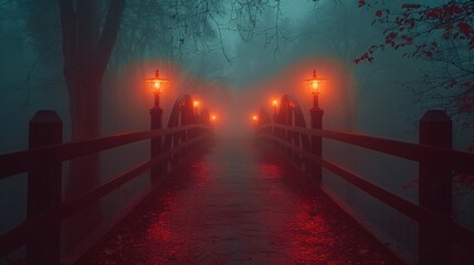 Enigmatic Archway Bridge Fog Enveloped Pathway Leading to Unknown Wonders Cinematic Scene