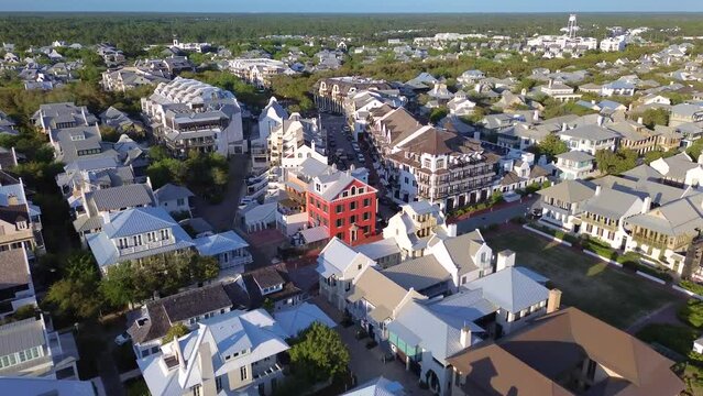 An incredible drone video flying over Barrett Square in Rosemary Beach Florida!
