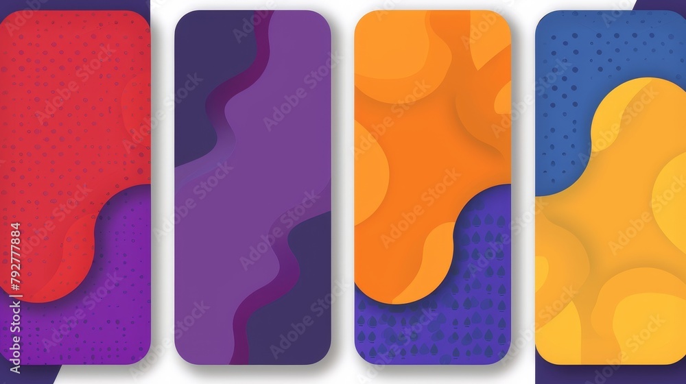 Aufkleber abstract banner template set with white circles of simple volume.