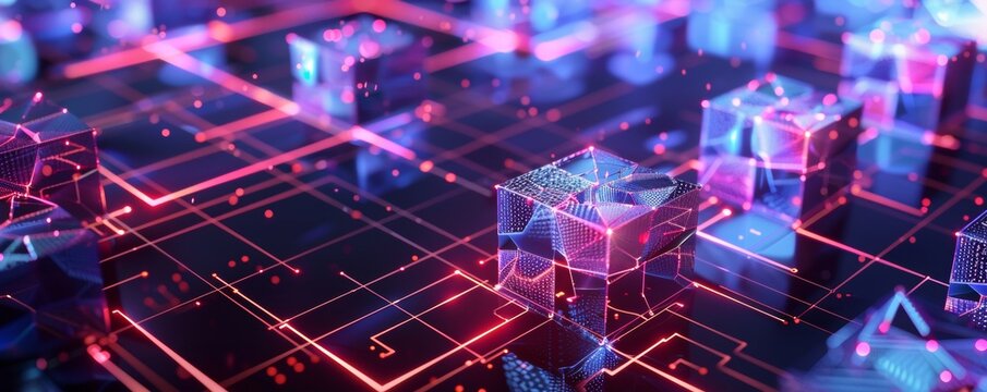 A visualization of a quantum blockchain environment